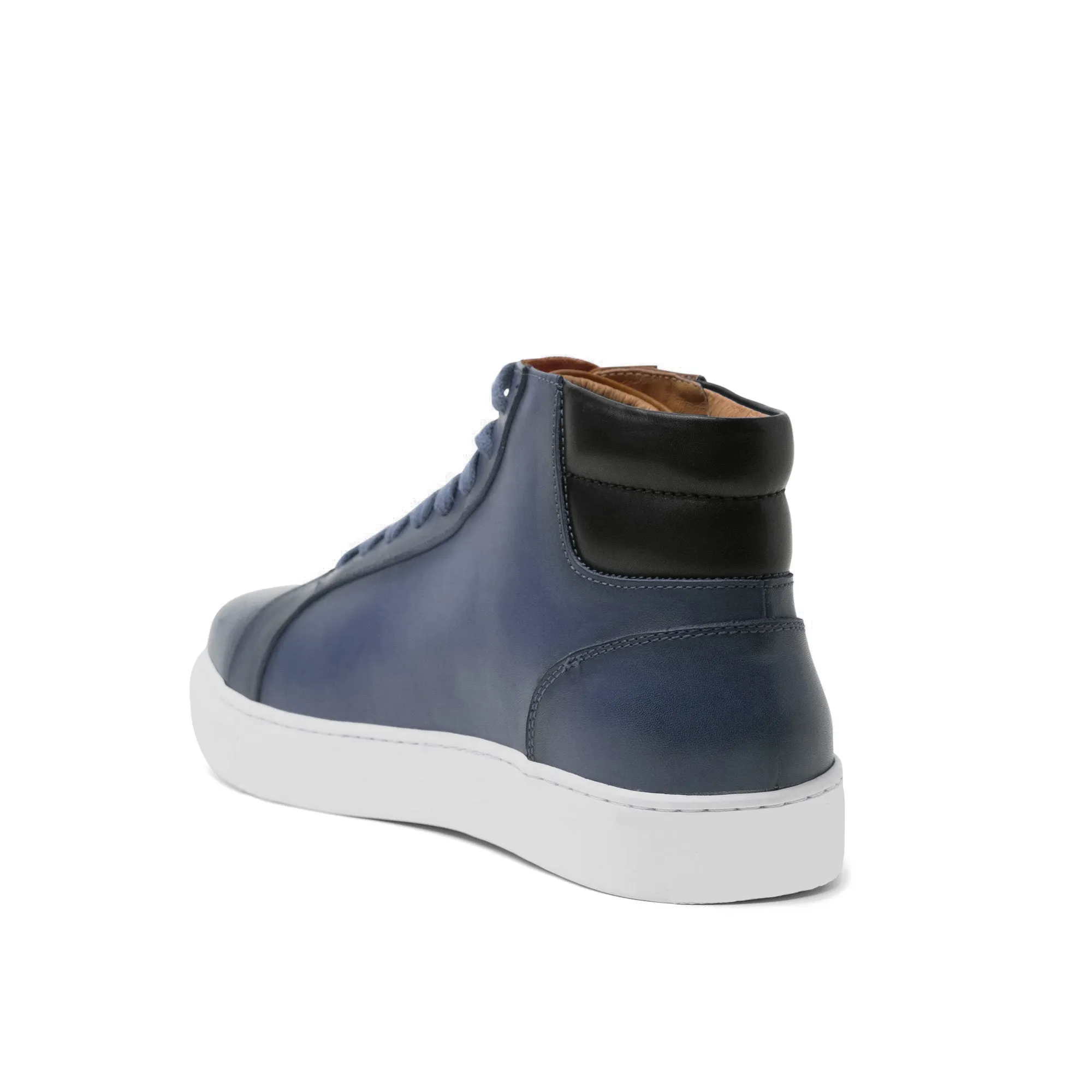 Navy Blue Leather Angus Sneaker Boots sold by Costoso Italiano product image thumbnail 3