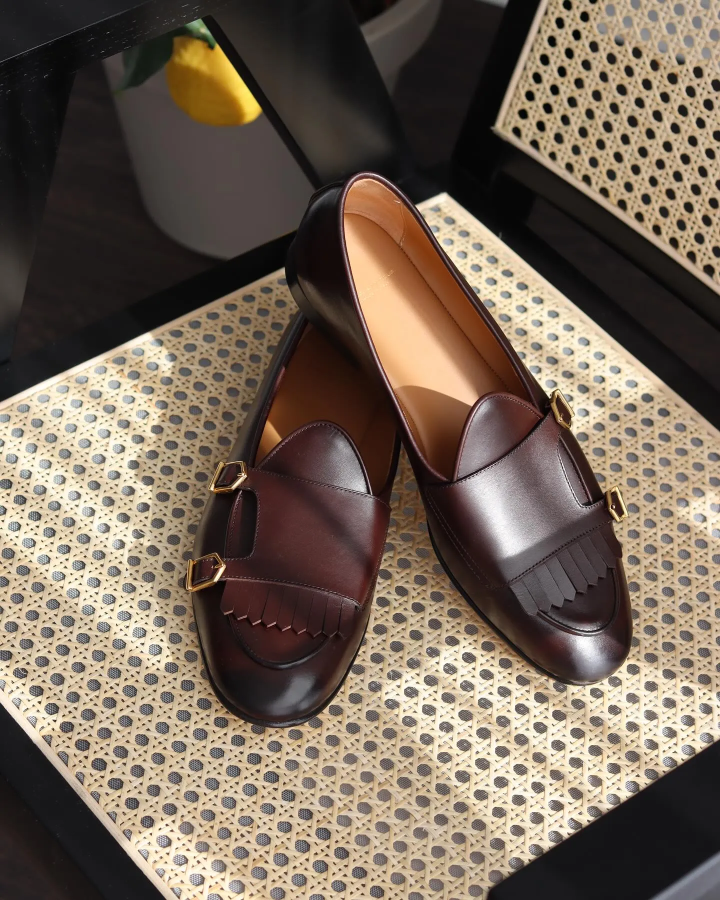 Brown Leather Fuoco Loafers sold by Costoso Italiano