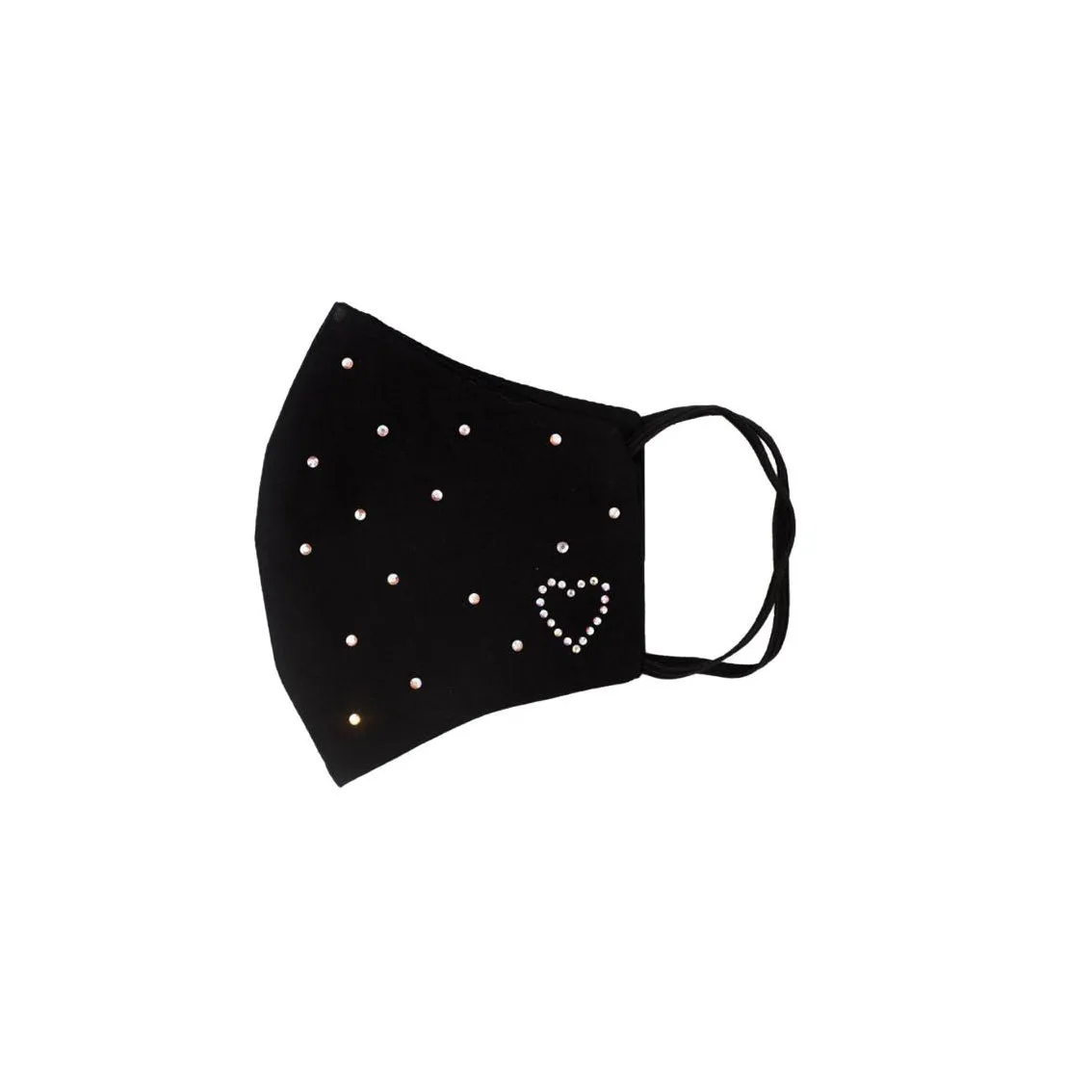 Black Silk Mask with Heart in Swarovski Crystals sold by Costoso Italiano product image thumbnail 2