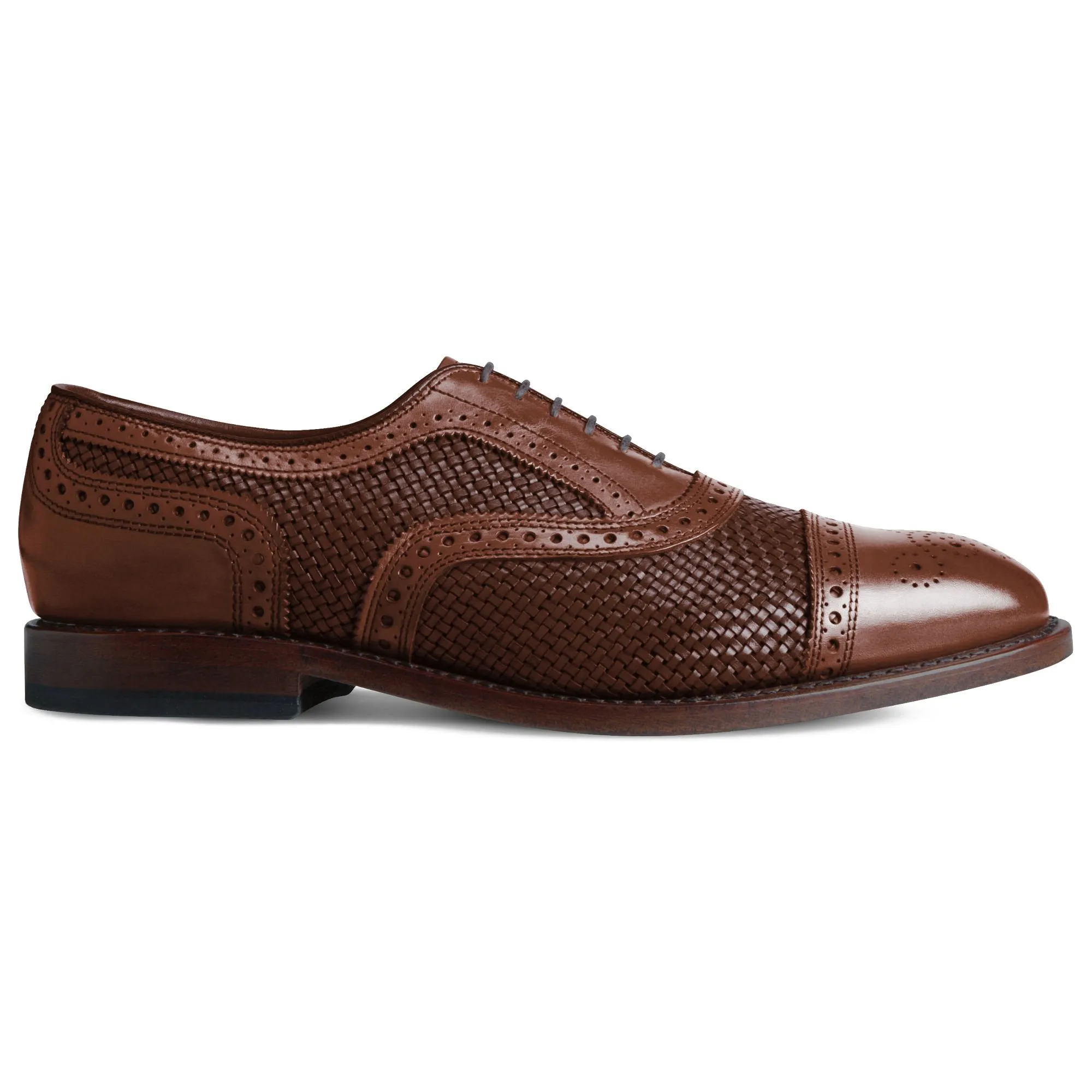 Flat Feet Shoes - Brown Braided Leather Morice Brogue Oxfords with Arch Support sold by Costoso Italiano product image thumbnail 2