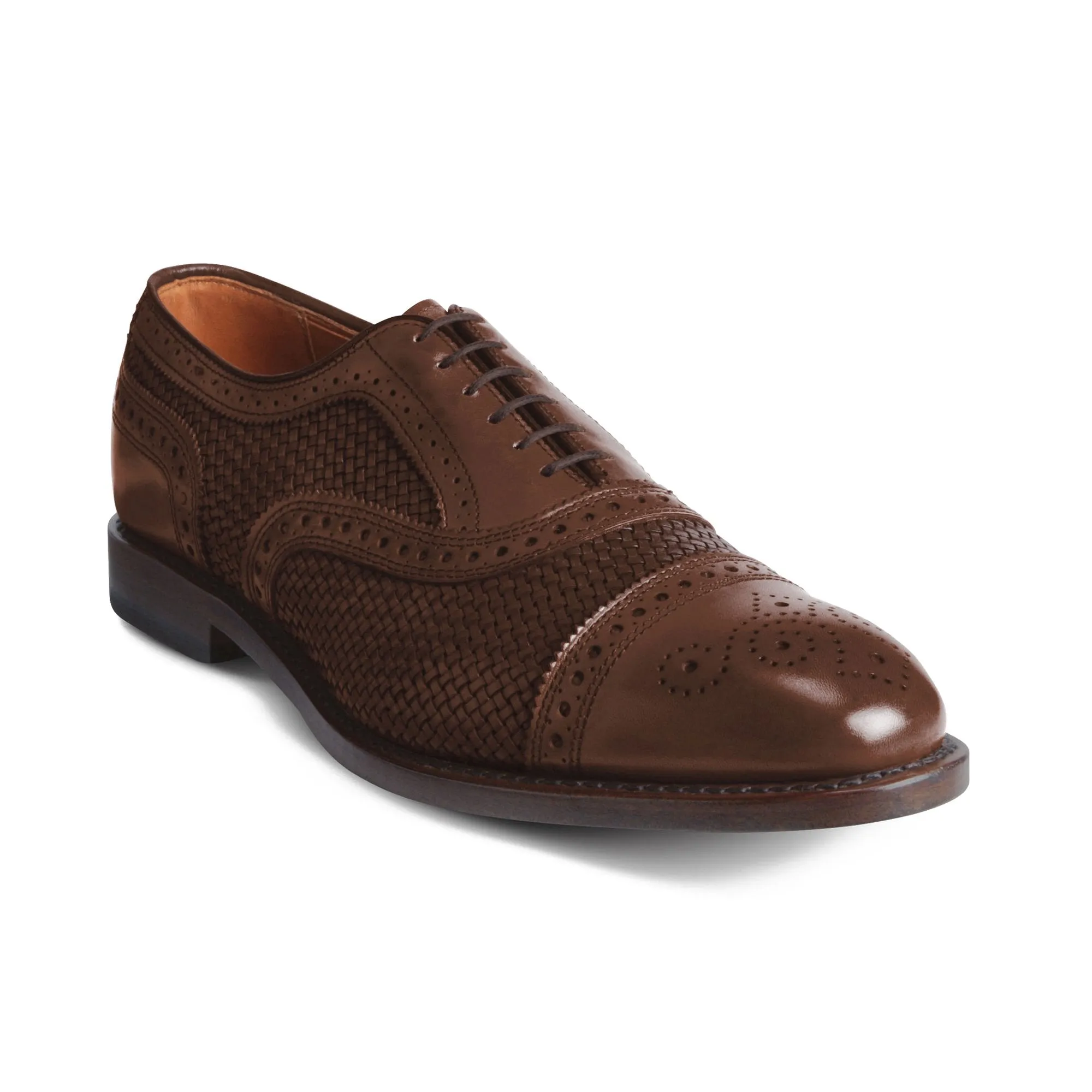 Flat Feet Shoes - Brown Braided Leather Morice Brogue Oxfords with Arch Support sold by Costoso Italiano product image thumbnail 3