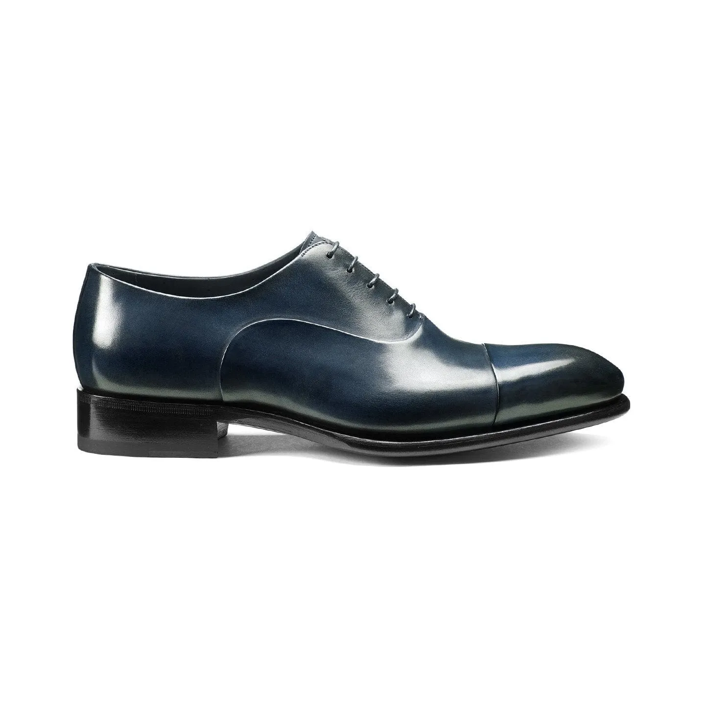 Flat Feet Shoes - Navy Blue Leather Woodford Balmoral Toe Cap Oxfords with Arch Support sold by Costoso Italiano product image thumbnail 2