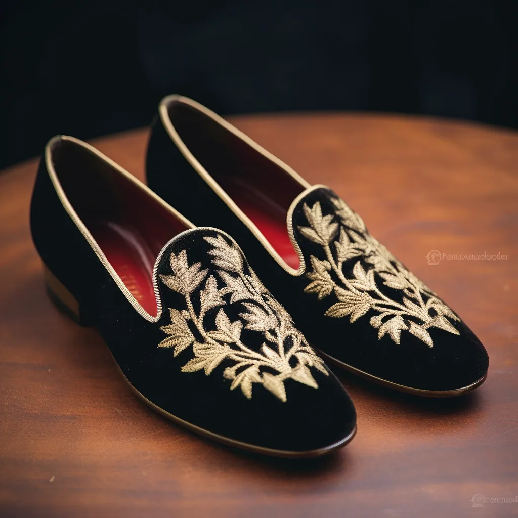 Black Velvet Hand Work Zardozi Peshawari Loafers | Wedding Shoes for Groom | Shoes for Haldi Mehendi Sangeet sold by Costoso Italiano