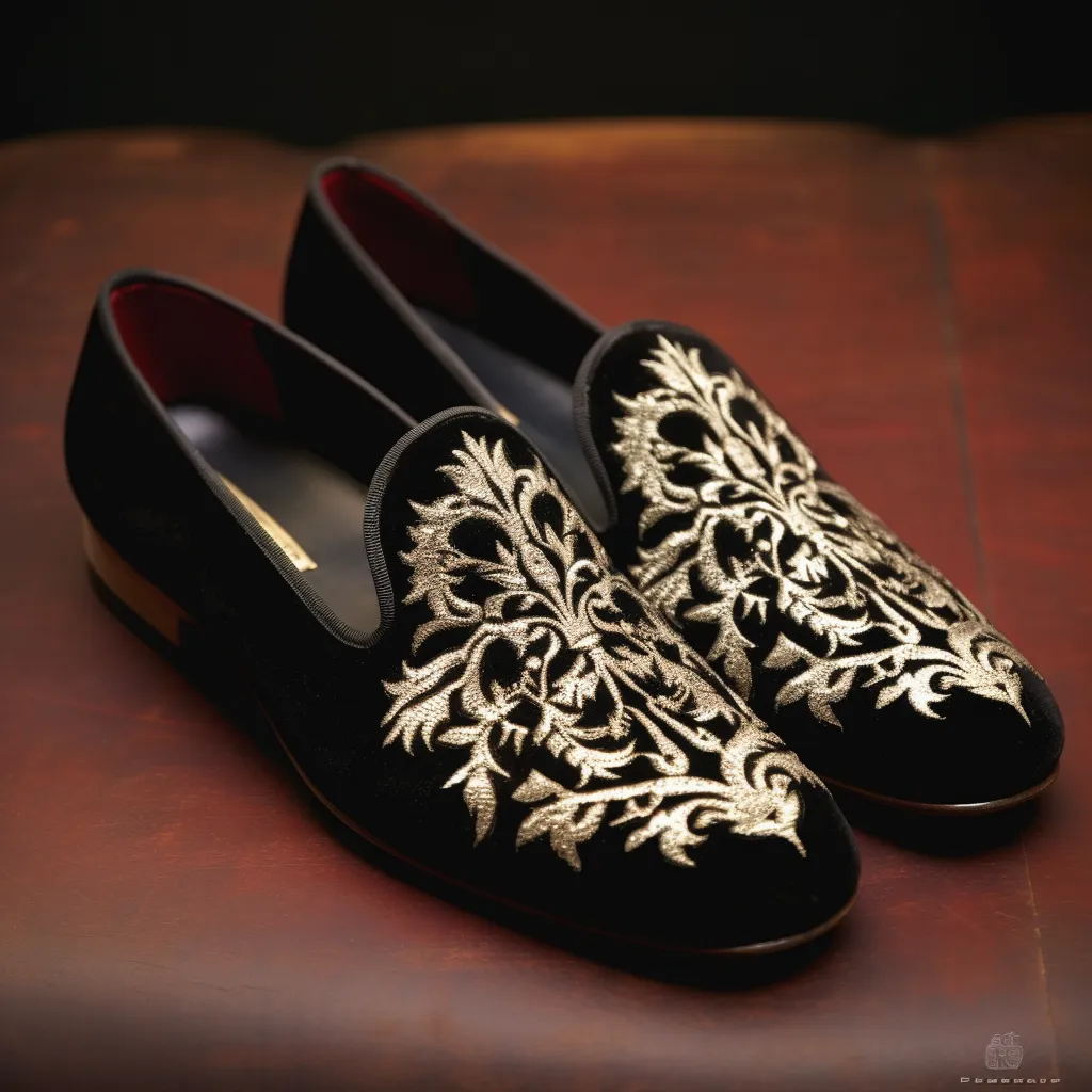 Black Velvet Hand Work Zardozi Peshawari Loafers | Wedding Shoes for Groom | Shoes for Haldi Mehendi Sangeet sold by Costoso Italiano