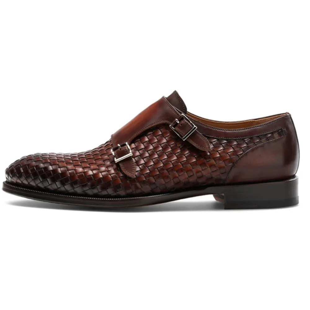 Flat Feet Shoes - Brown Braided Leather Holloway Monk Straps with Arch Support sold by Costoso Italiano product image thumbnail 3