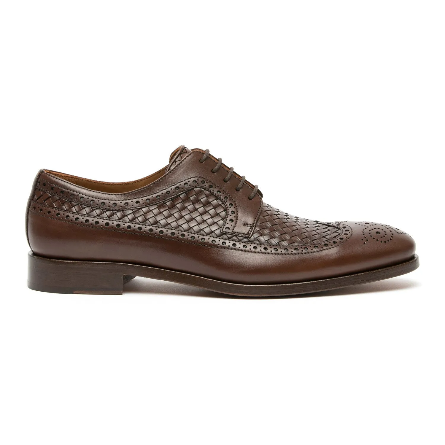 Height Increasing Brown Leather Norwood Brogue Derby Shoes sold by Costoso Italiano product image thumbnail 3