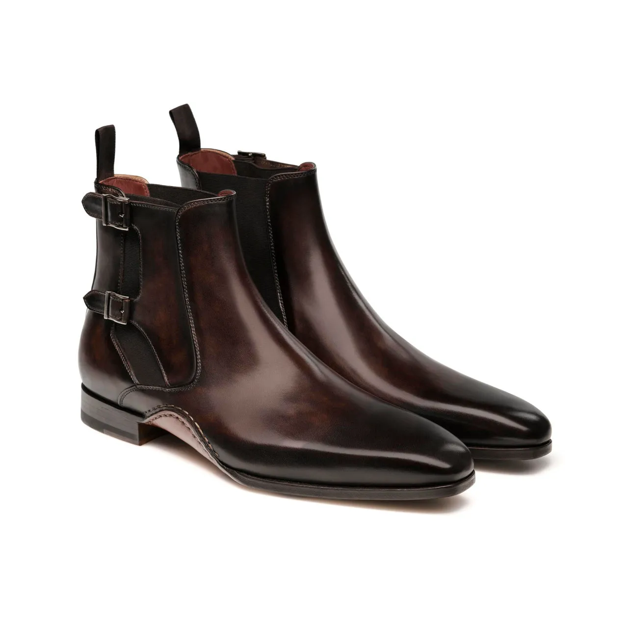 Height Increasing Brown Leather Forster Boots Shoes sold by Costoso Italiano
