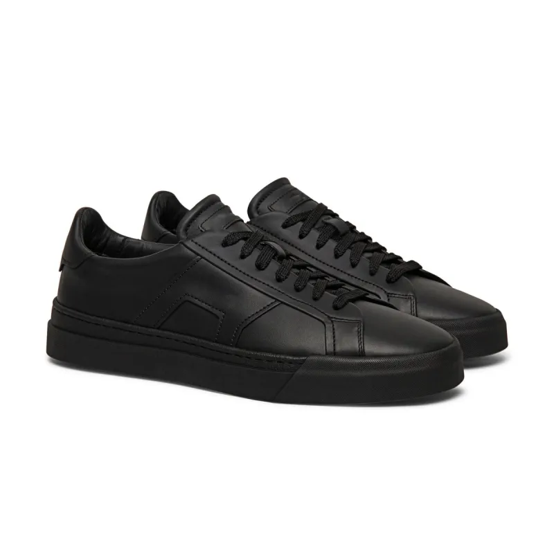 Matte Black Leather Amelie Lace Up Sneakers - AW24 sold by Costoso Italiano