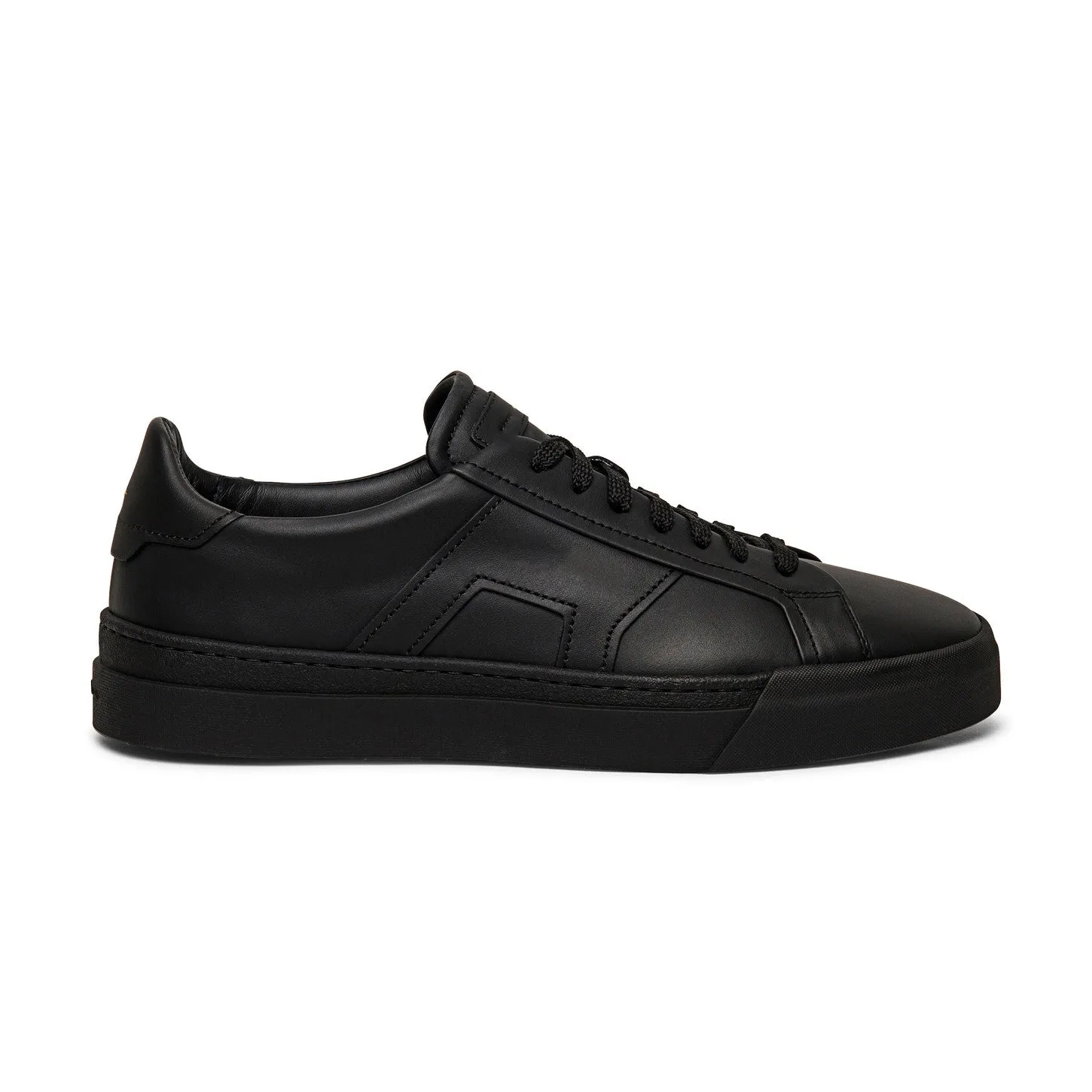 Matte Black Leather Amelie Lace Up Sneakers - AW24 sold by Costoso Italiano product image thumbnail 2