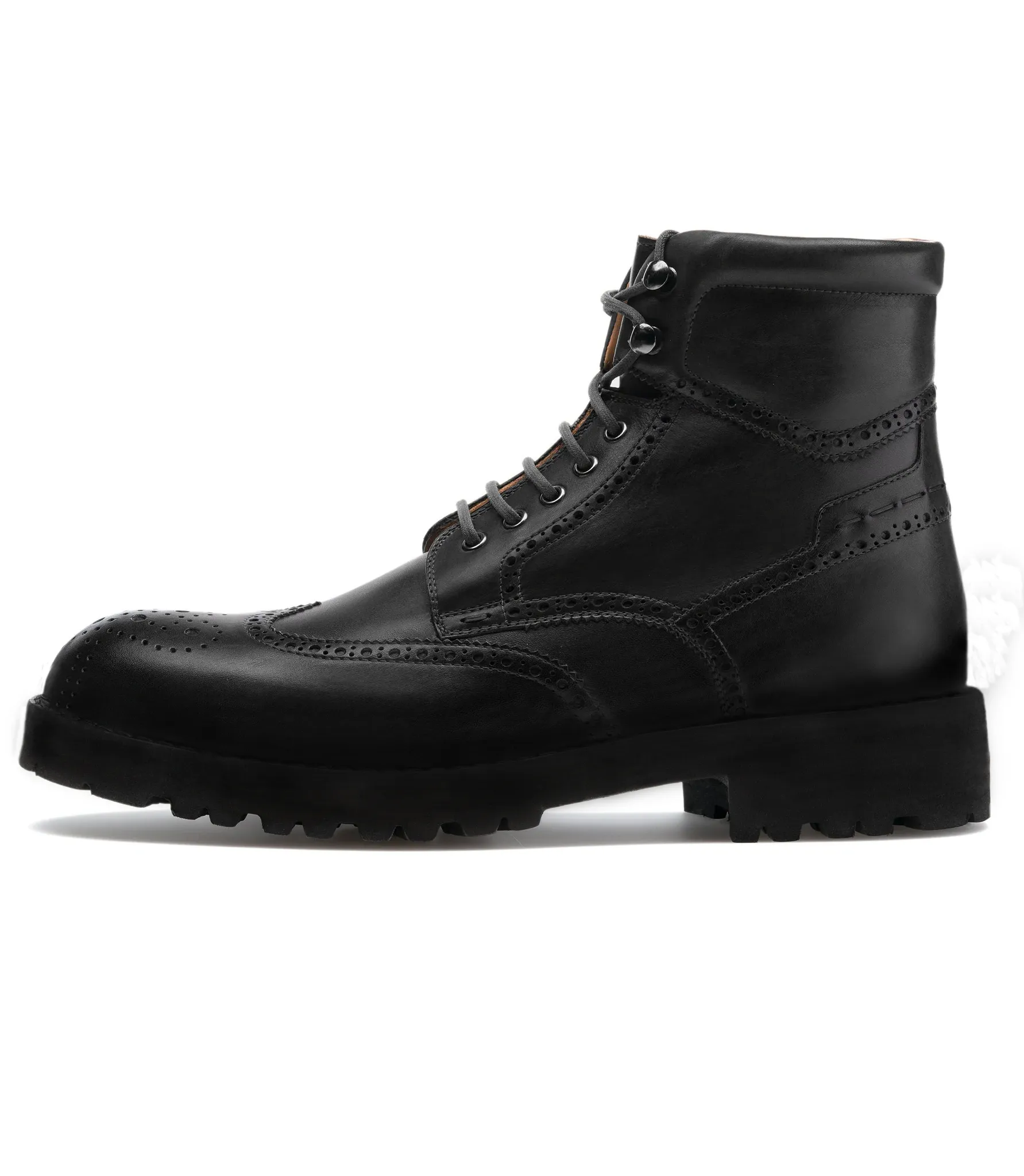 Luxury Edition - Artisian Made Height Increasing Black Italian Leather Troyes Chunky Derby Boots sold by Costoso Italiano product image thumbnail 2