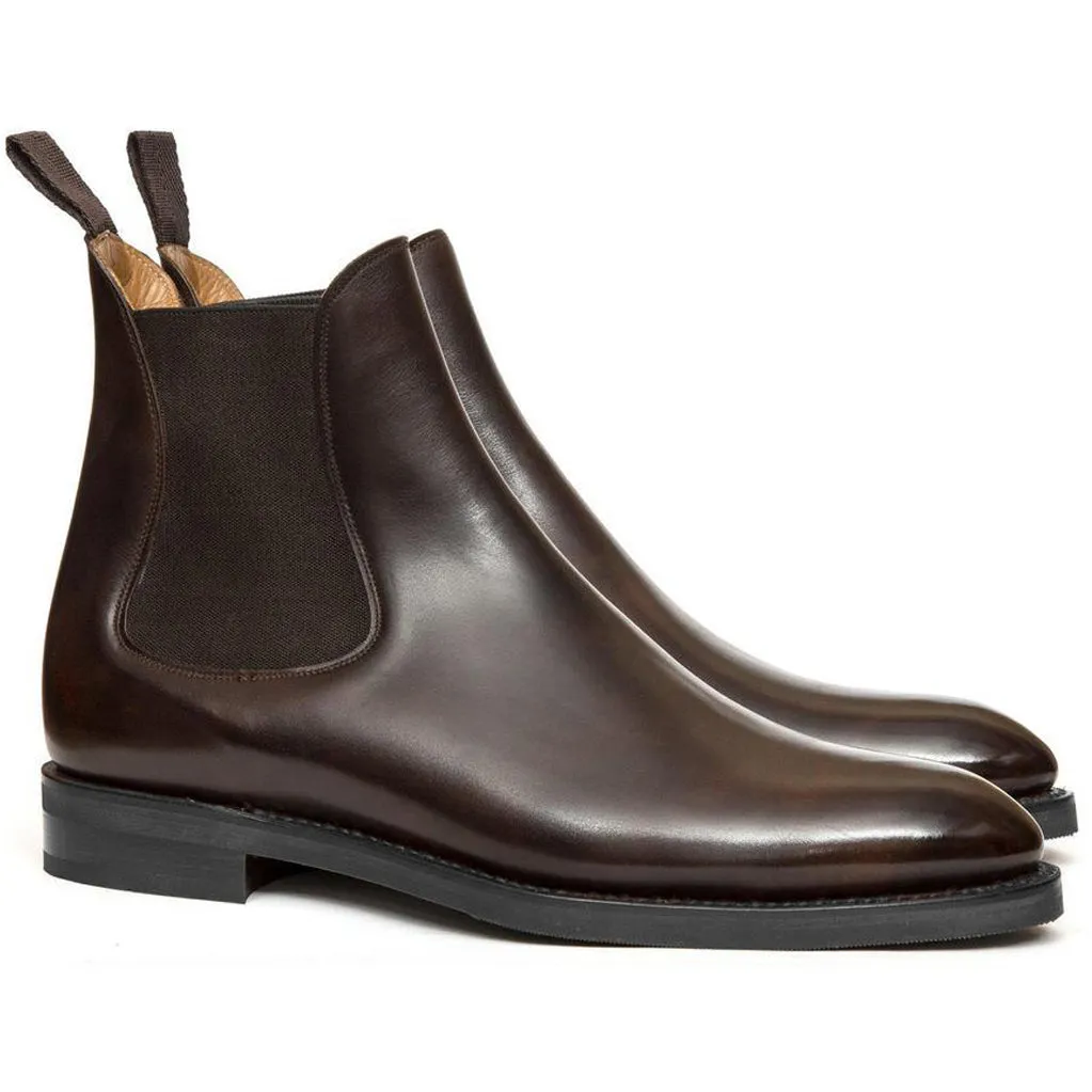 Height Increasing Brown Leather Fenland Slip On Chelsea Boots sold by Costoso Italiano