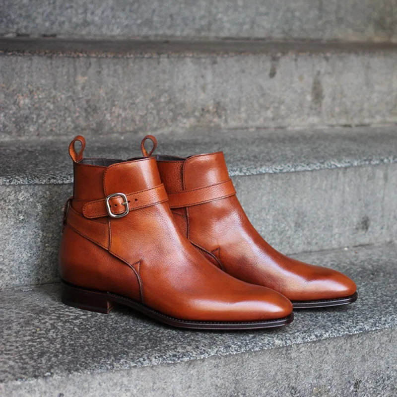 Tan Leather Alvor Slip On Jodhpur Boots sold by Costoso Italiano
