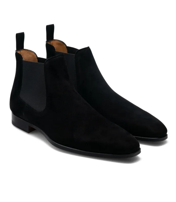 Flat Feet Shoes - Black Suede Strasburg Chelsea Boots with Arch Support sold by Costoso Italiano