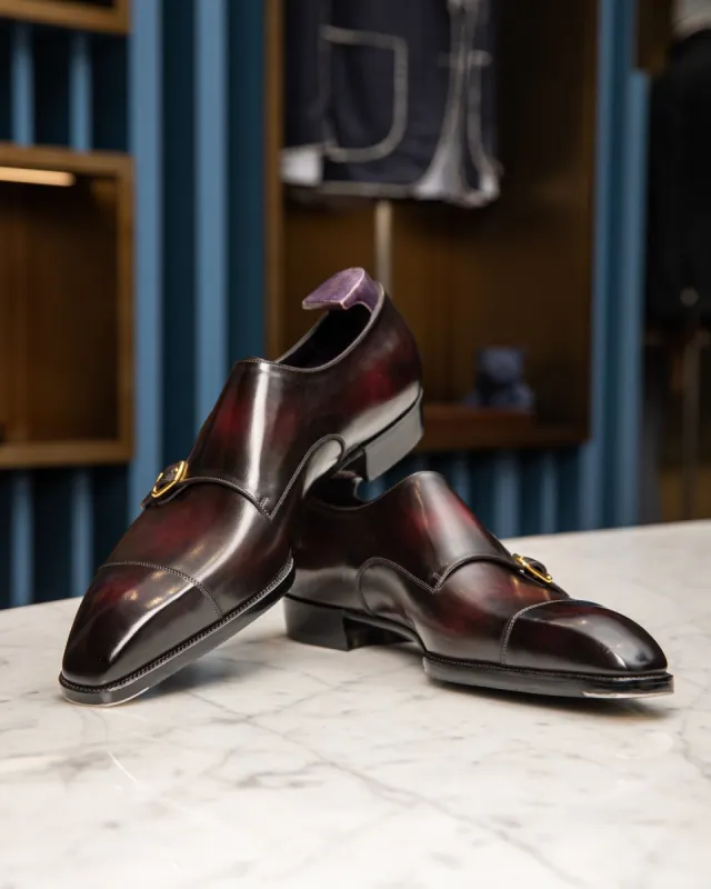 Tan and Brown Leather Classic Crusaders Castle Monk Straps Shoes sold by Costoso Italiano