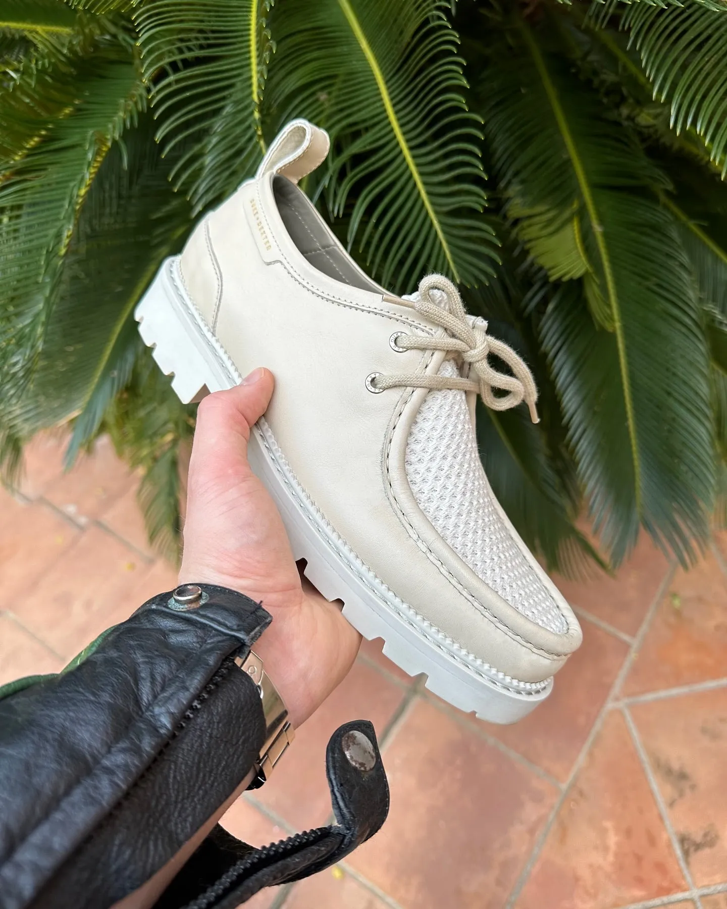 White Leather Grazia With White Sole Boat Shoe sold by Costoso Italiano