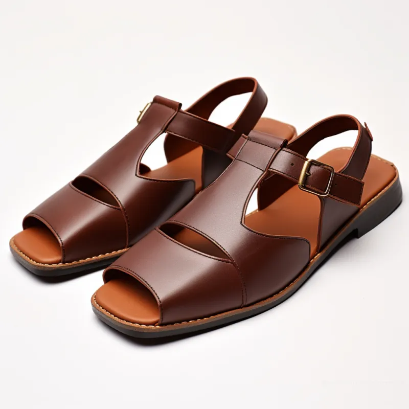 Brown Leather Peshawari Sandal | Wedding Shoes for Groom | Shoes for Haldi Mehendi Sangeet sold by Costoso Italiano
