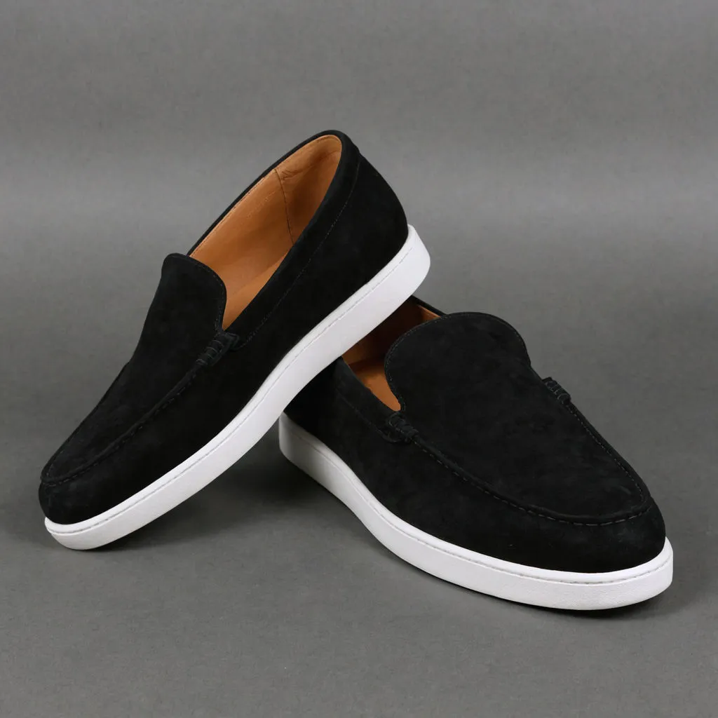Black Suede Leather Magnus Slip On Sneakers sold by Costoso Italiano