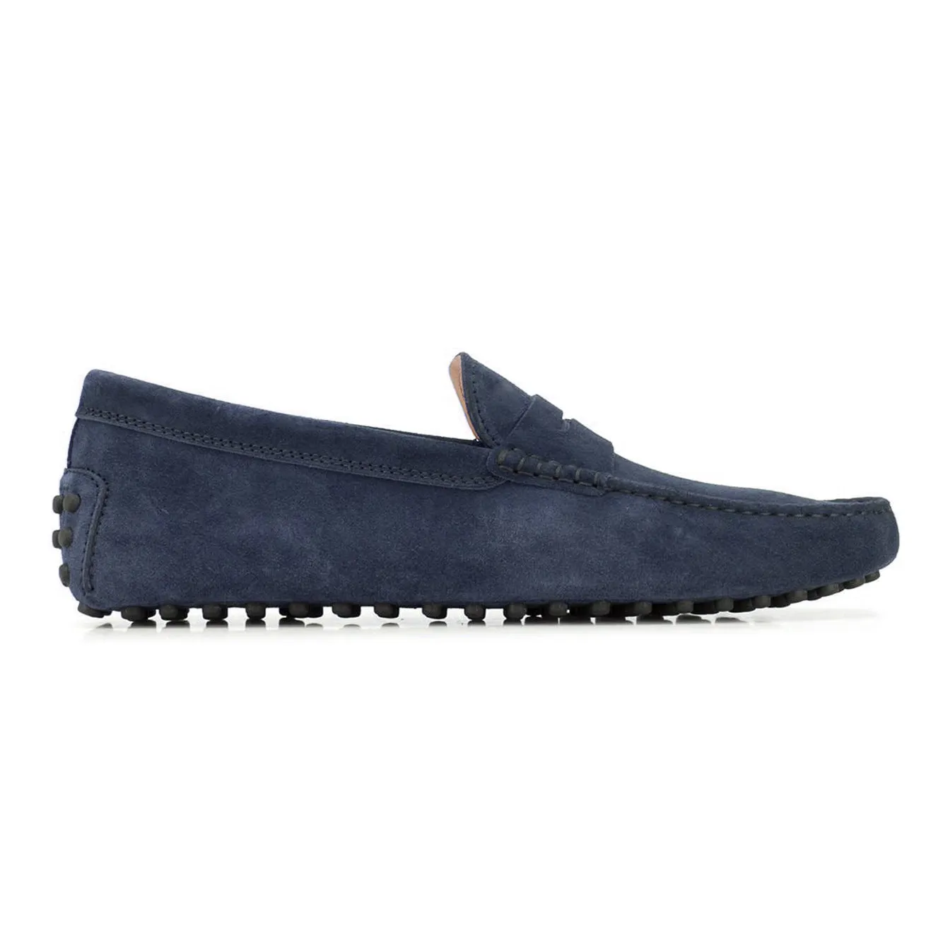 Height Increasing Navy Blue Suede Alcalde Penny Driving Loafers sold by Costoso Italiano product image thumbnail 2