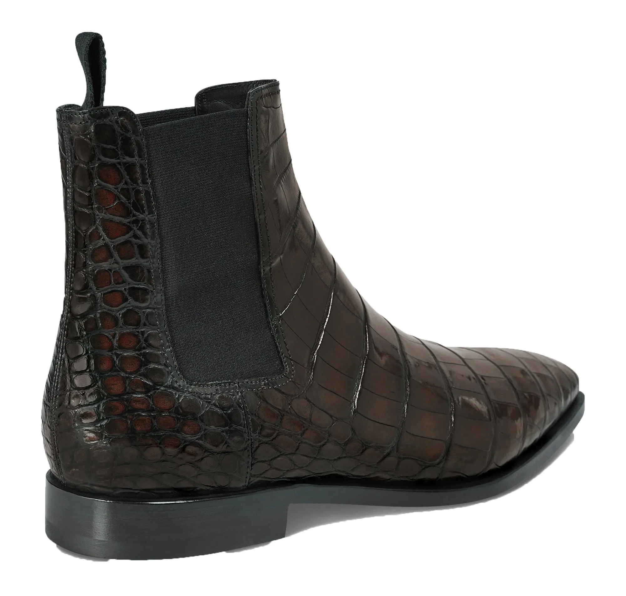 Brown Alligator Textured Leather Evington Chelsea Slip On Boots sold by Costoso Italiano product image thumbnail 4