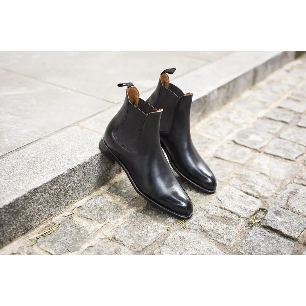 Height Increasing Black Leather Fenland Slip On Chelsea Boots - ITALIAN AW26 sold by Costoso Italiano product image thumbnail 5