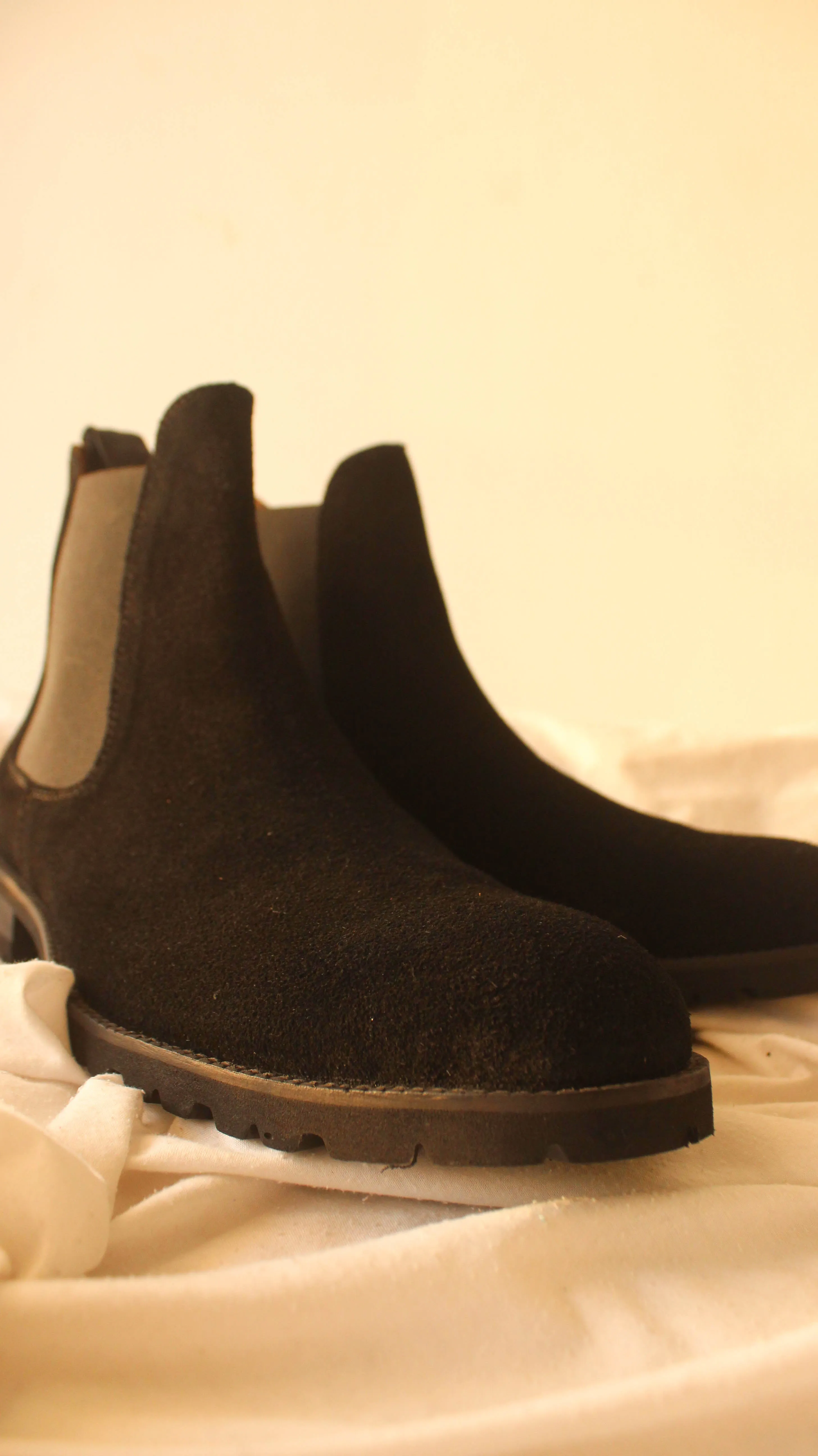 Black Suede Leather Ferneto Chunky Chelsea Boots - Hiking and Trekking Boots sold by Costoso Italiano product image thumbnail 4