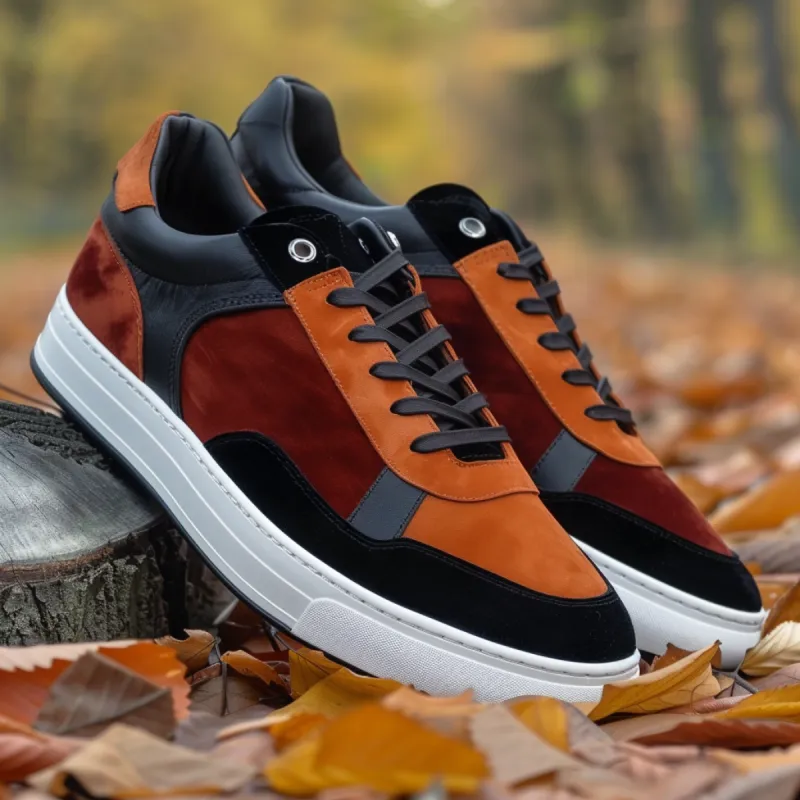 Multi Colour Suede Leather Blaze Bounce Lace-Up Sneakers with White Sole - Summer 2024 Collection sold by Costoso Italiano