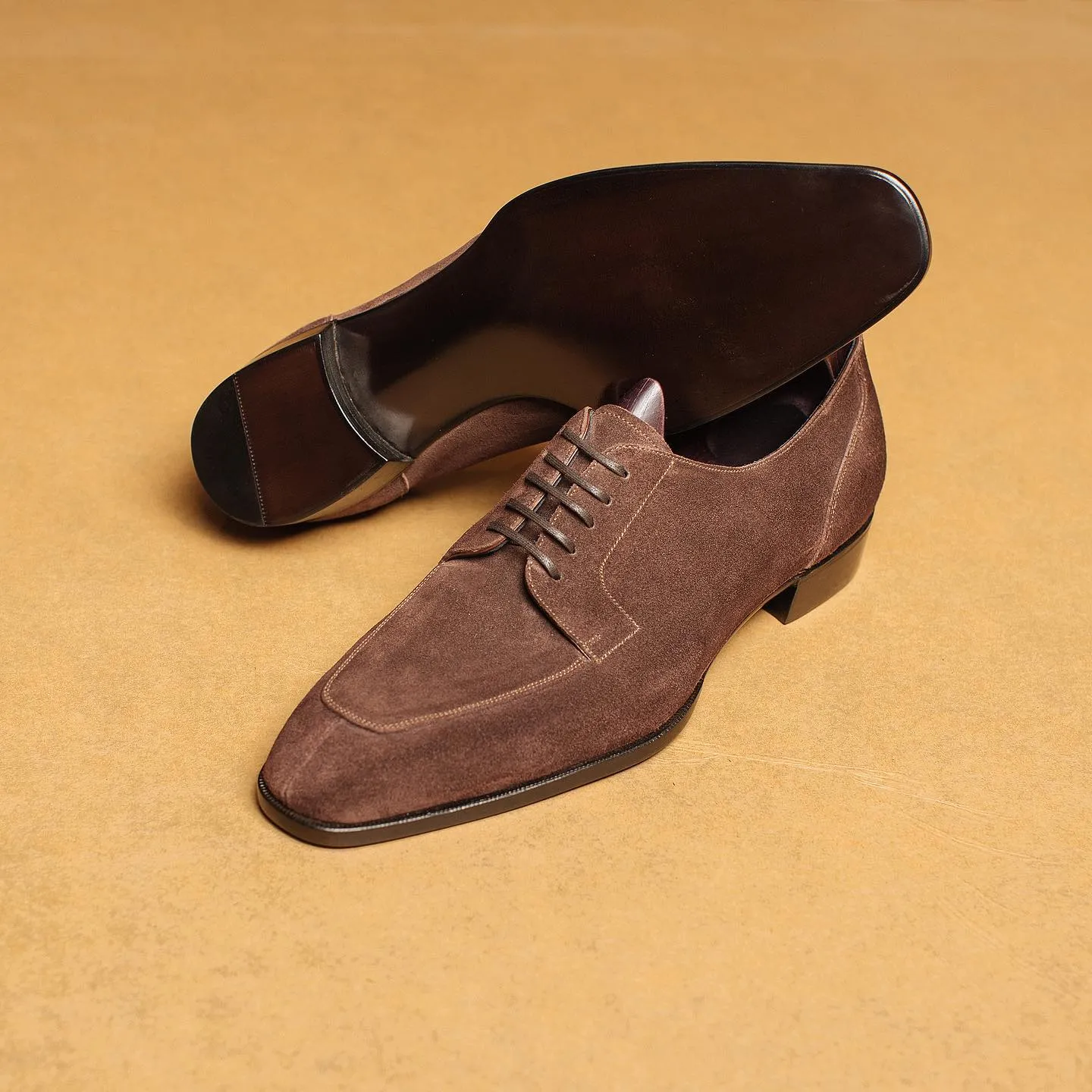Brown Suede Perugia Lace Up Derby Shoes - AW24 sold by Costoso Italiano product image thumbnail 2