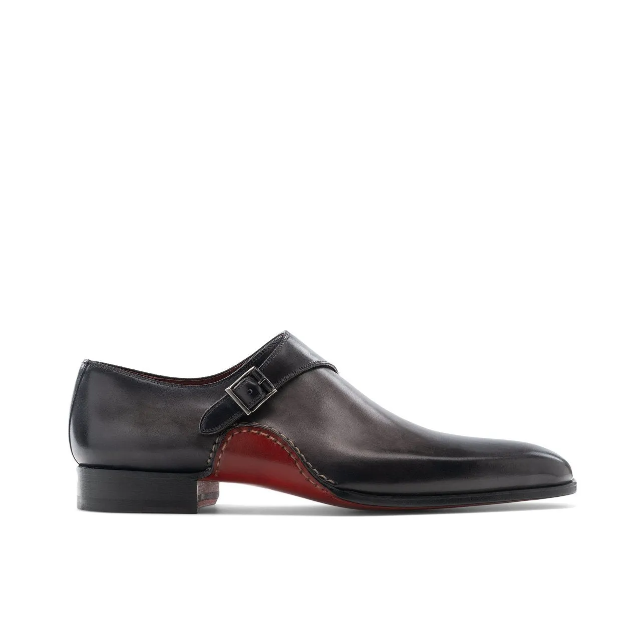 Flat Feet Shoes - Black Leather Bathurst Monk Straps Shoes with Arch Support sold by Costoso Italiano product image thumbnail 2
