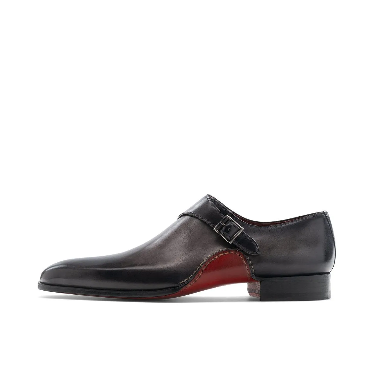 Flat Feet Shoes - Black Leather Bathurst Monk Straps Shoes with Arch Support sold by Costoso Italiano product image thumbnail 3