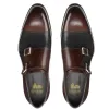 Flat Feet Shoes - Brown and Black Leather Castle Monk Straps with Arch Support sold by Costoso Italiano