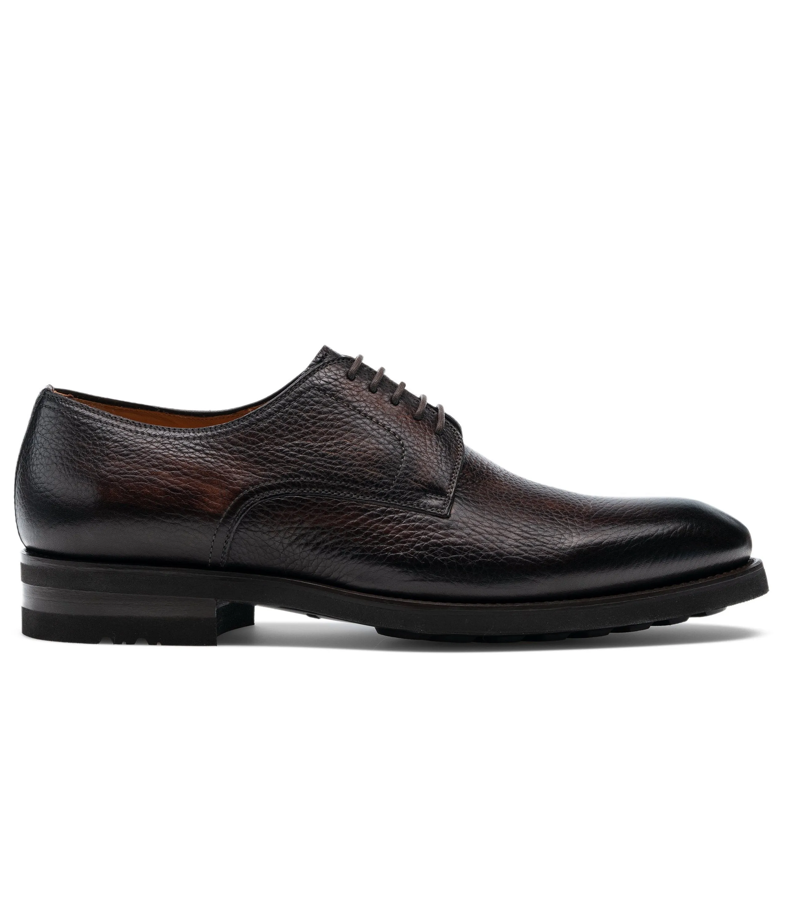 Height Increasing Brown Leather Scripton Chunky Derby Shoes - ITALIAN AW26 sold by Costoso Italiano product image thumbnail 2