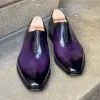 Purple Leather Lavender Luxe Whole Cut Loafer Shoes sold by Costoso Italiano