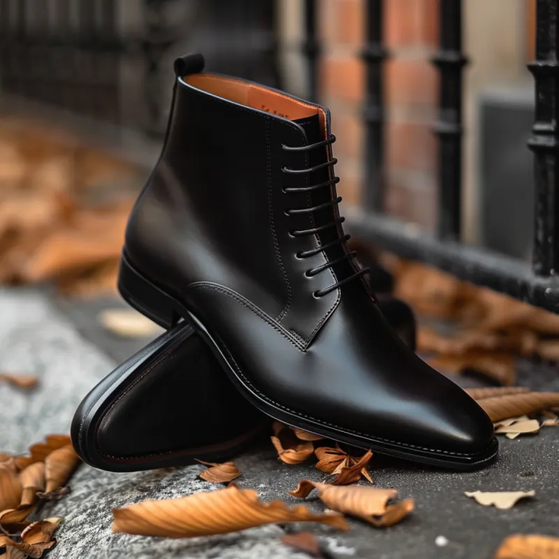Black Oasis Wanderer Chukka Desert Boots with Leather Sole - Summer 2024 Collection sold by Costoso Italiano