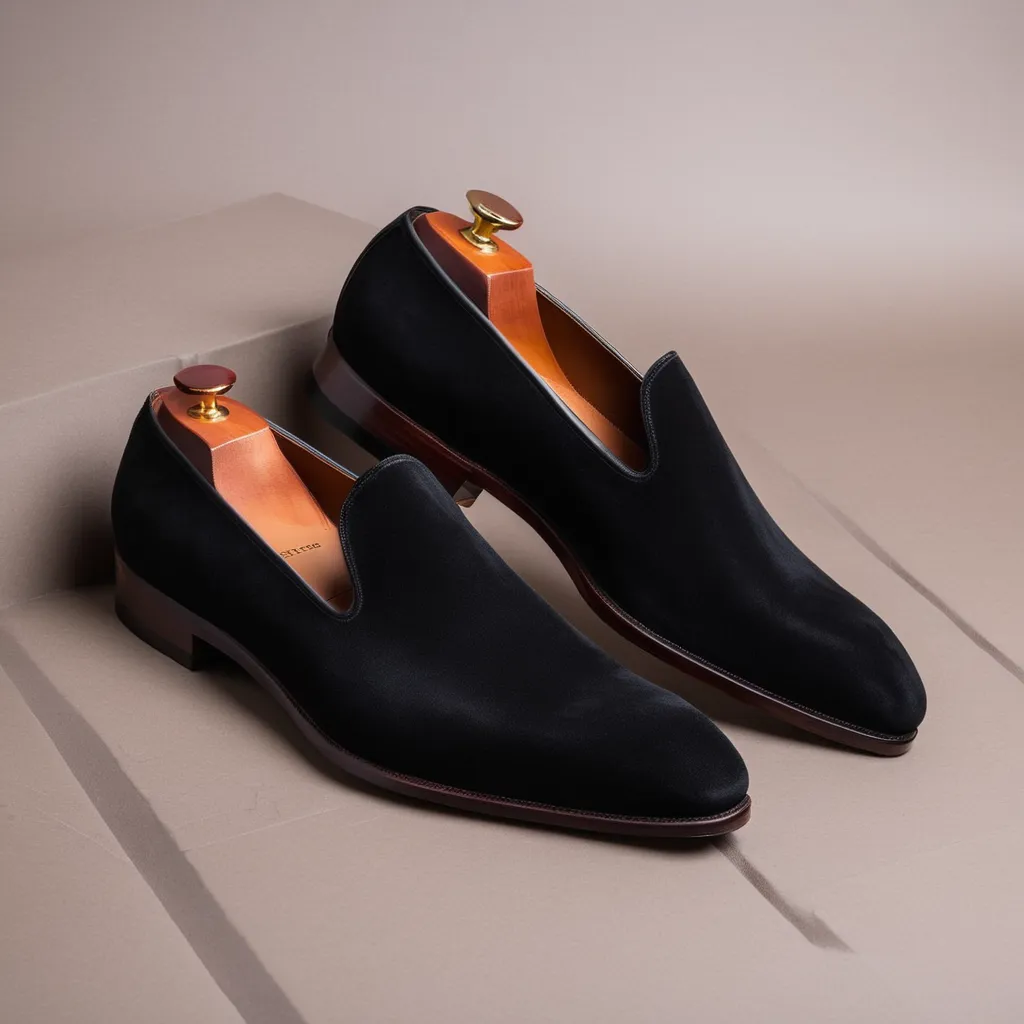 Black Suede Leather Boreas Minimalist Loafers sold by Costoso Italiano