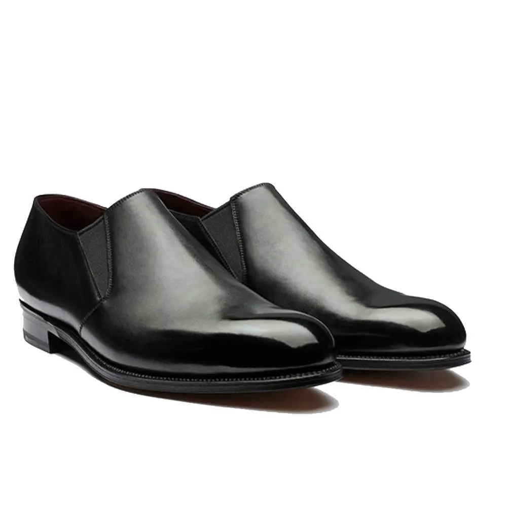Flat Feet Shoes - Black Leather Worthing Loafers with Arch Support sold by Costoso Italiano