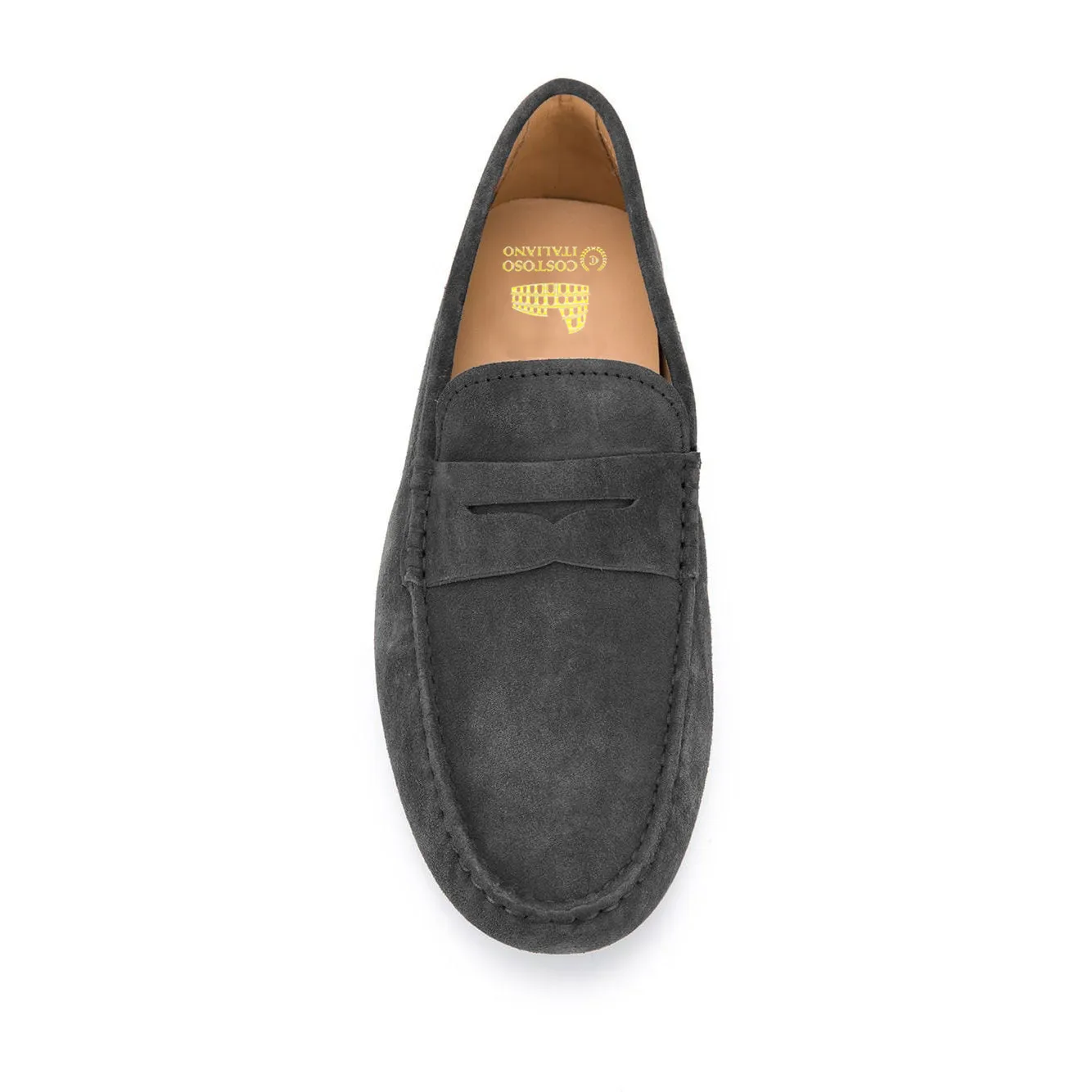 Height Increasing Grey Suede Alcalde Penny Driving Loafers sold by Costoso Italiano product image thumbnail 3
