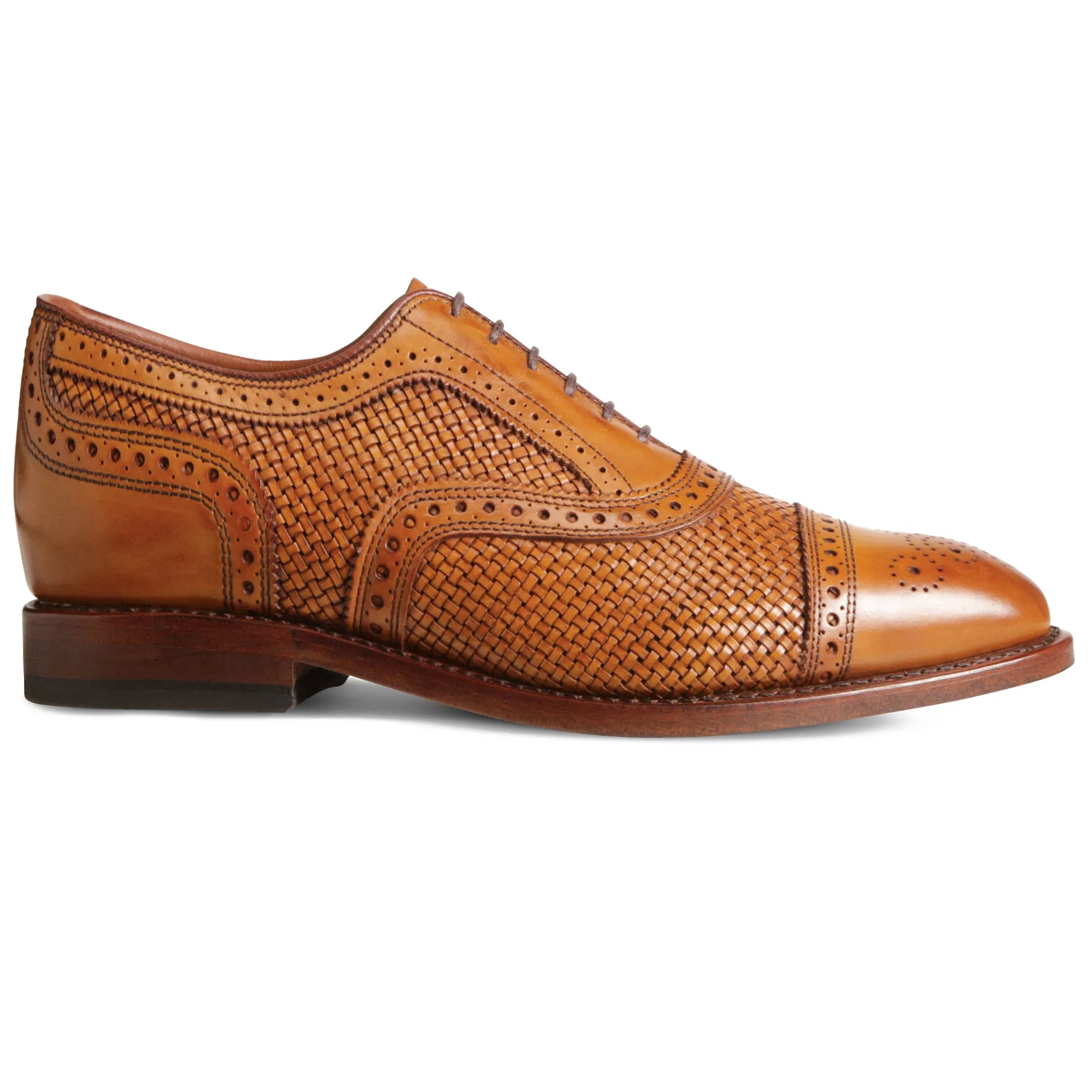 Height Increasing Tan Braided Leather Morice Brogue Oxfords sold by Costoso Italiano product image thumbnail 5