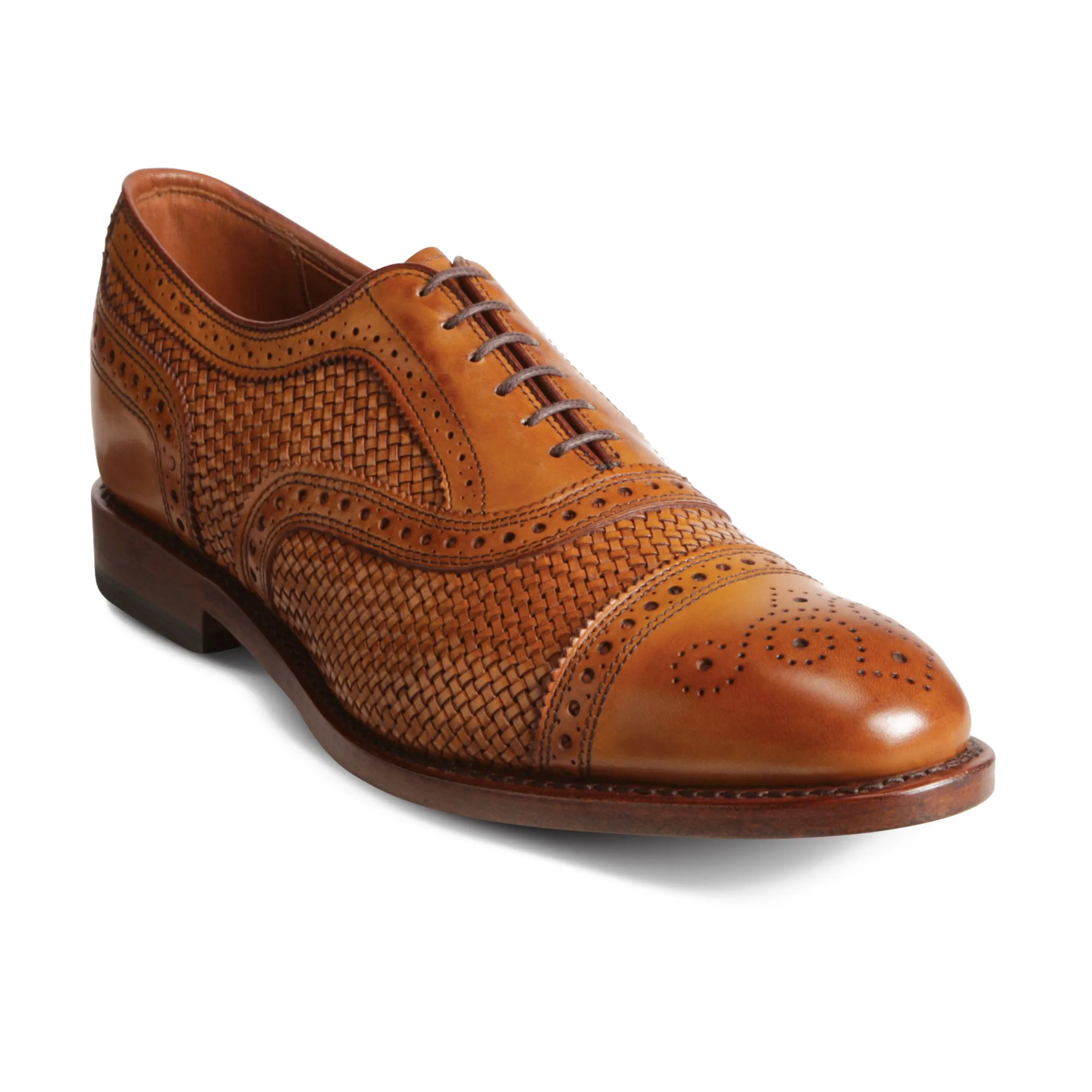 Height Increasing Tan Braided Leather Morice Brogue Oxfords sold by Costoso Italiano product image thumbnail 2