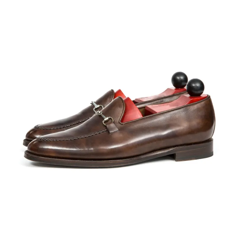 Height Increasing Brown Leather Palmela Horsebit Loafers sold by Costoso Italiano
