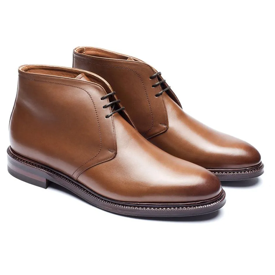 Tan Leather Fenland Lace Up Chukka Boots sold by Costoso Italiano