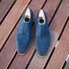 Navy Blue Suede Corsica Lace Up Derby Shoes - AW24 sold by Costoso Italiano