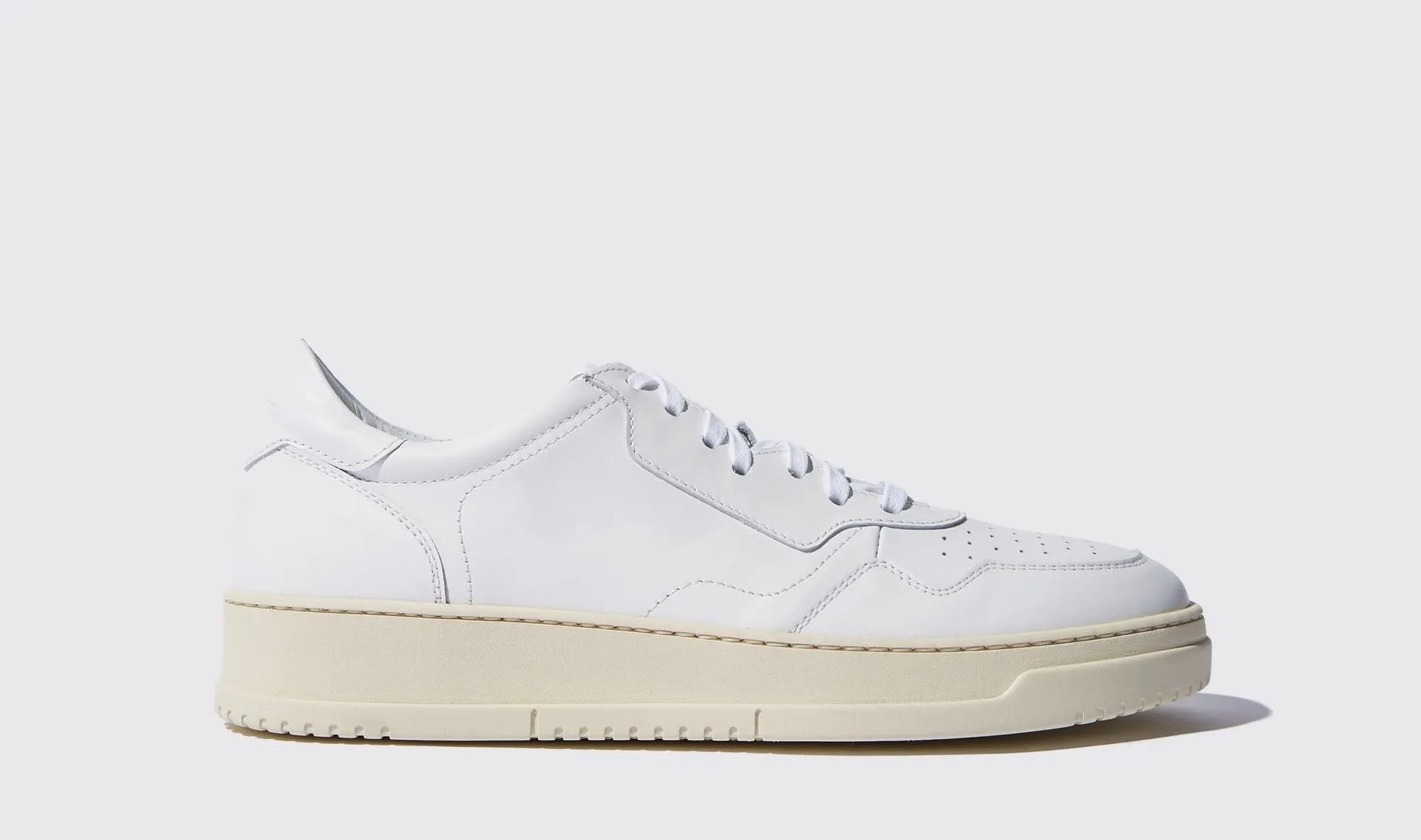 White Leather Carter Lace Up Sneakers - Summer 2024 Collection sold by Costoso Italiano