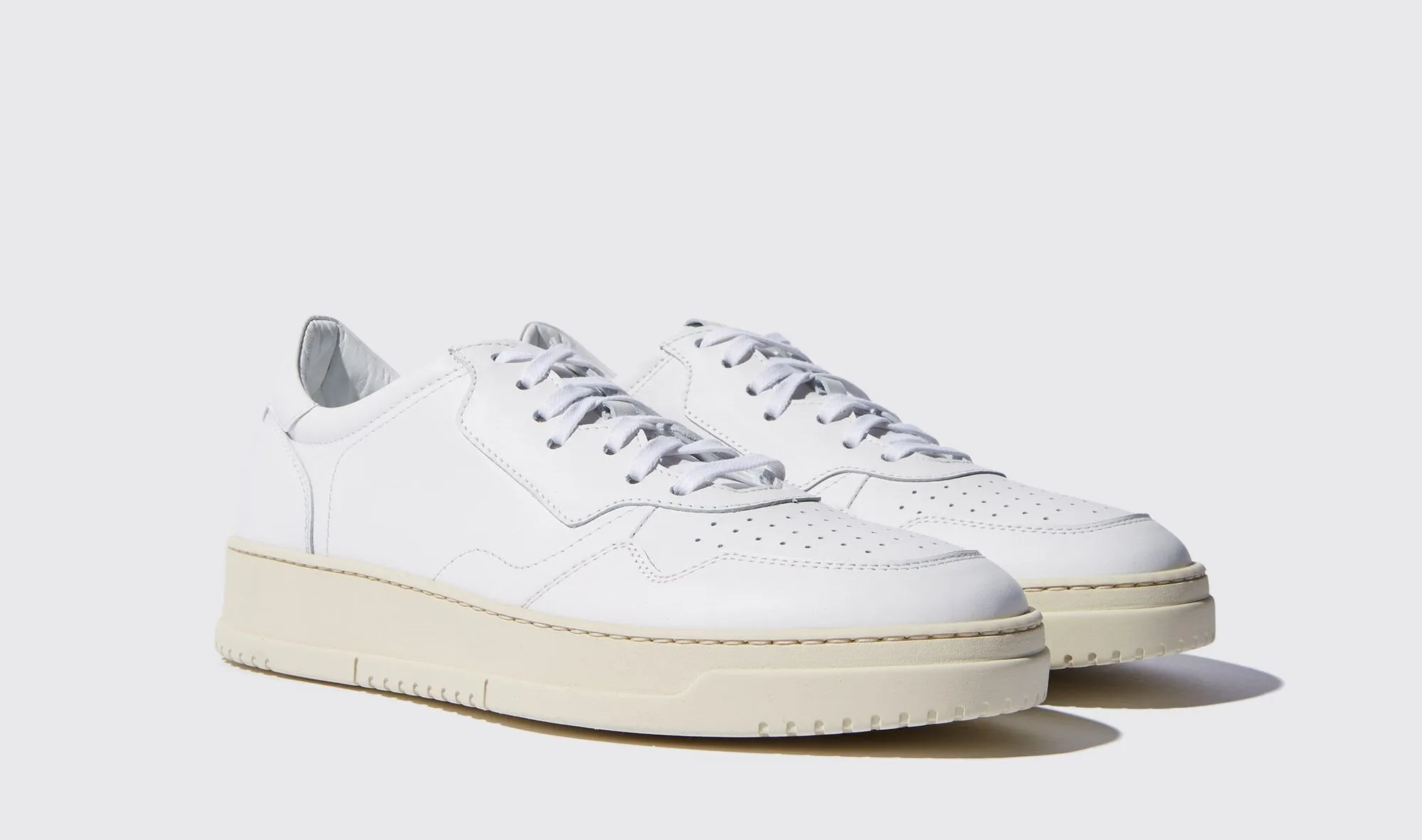 White Leather Carter Lace Up Sneakers - Summer 2024 Collection sold by Costoso Italiano product image thumbnail 2