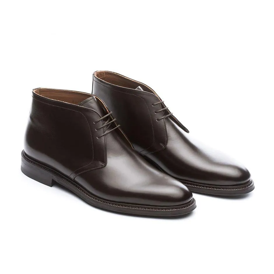 Flat Feet Shoes - Brown Leather Exeter Lace Up Chukka Boots with Arch Support sold by Costoso Italiano