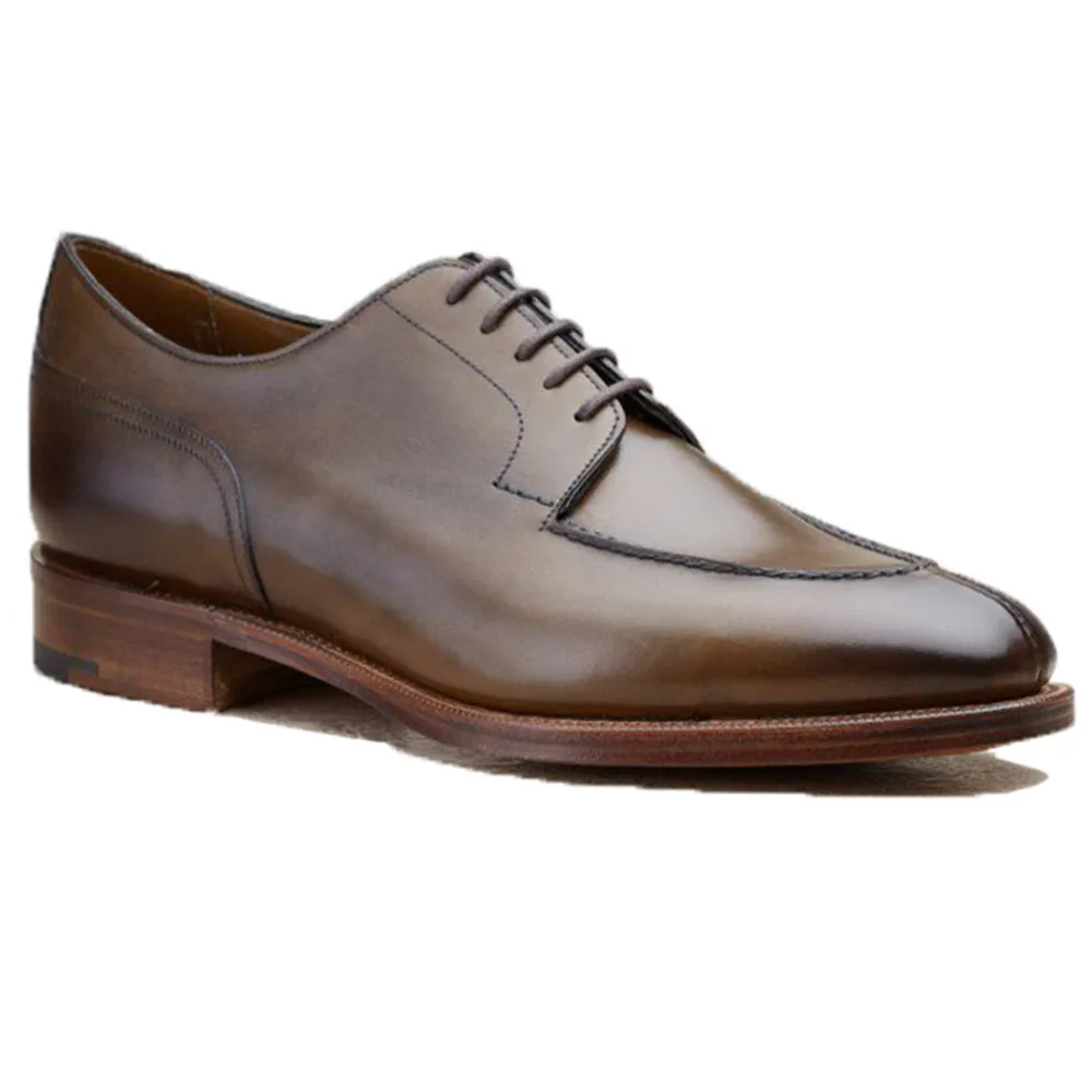 Height Increasing Olive Green Leather Hamlet Derby Shoes sold by Costoso Italiano