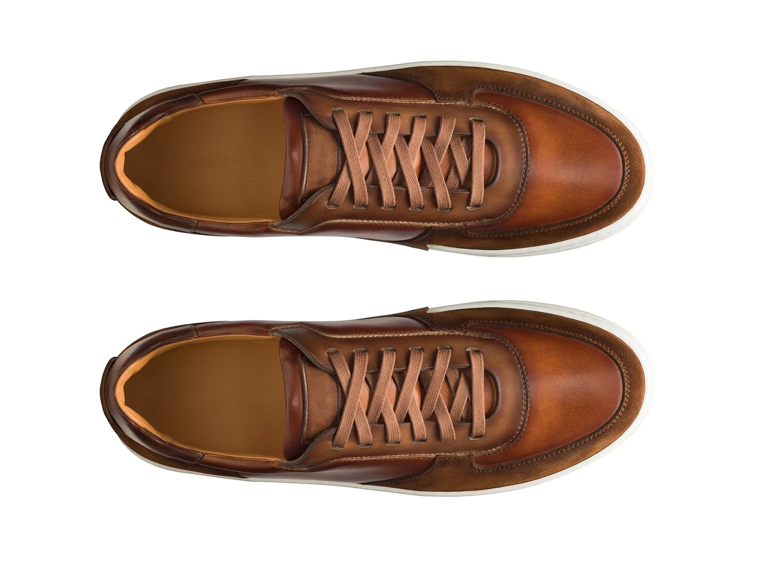 Height Increasing Tan Suede and Leather Nasinu Lace Up Sneakers sold by Costoso Italiano product image thumbnail 3