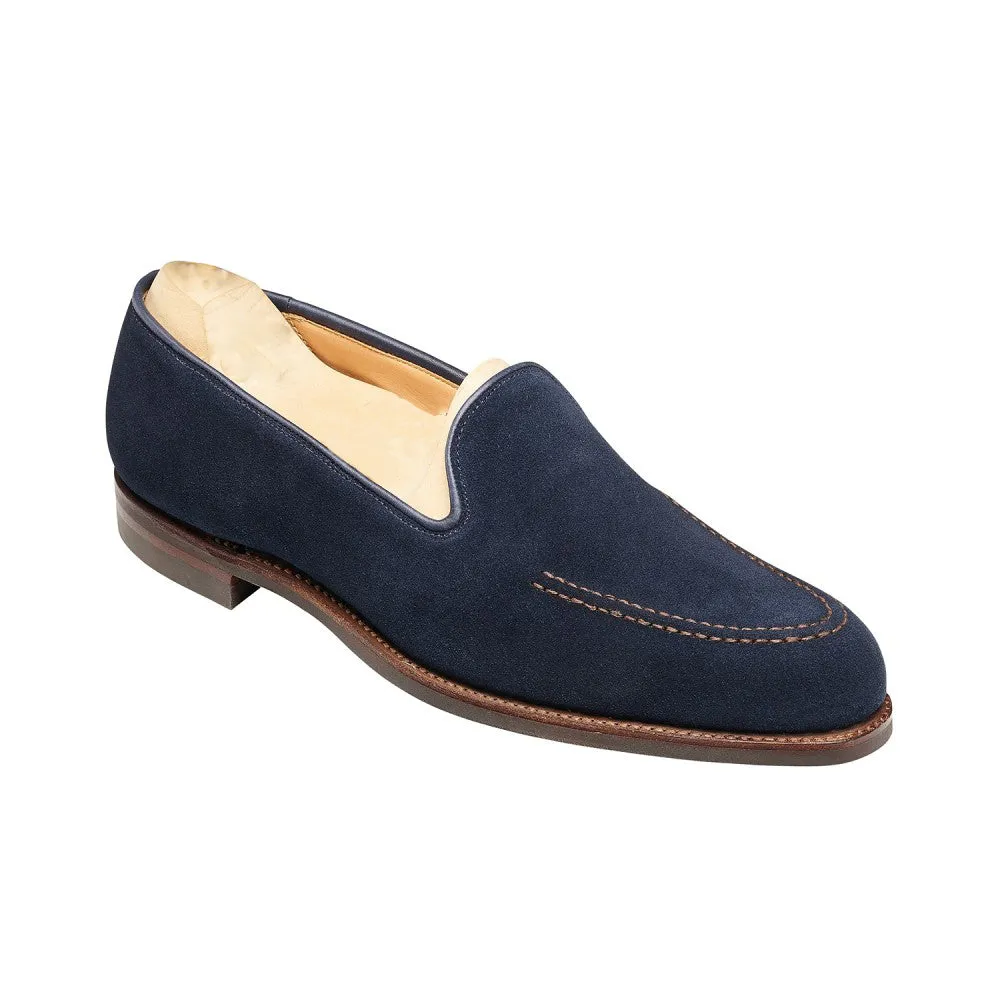 Height Increasing Navy Blue Suede Rotenburg Loafers sold by Costoso Italiano