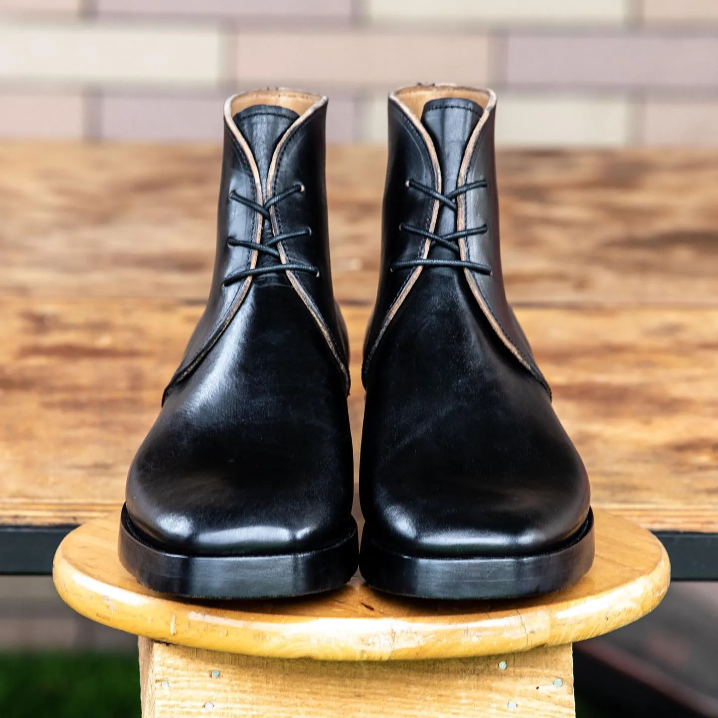 Black Leather Fylde Lace Up Chukka Boots sold by Costoso Italiano product image thumbnail 2