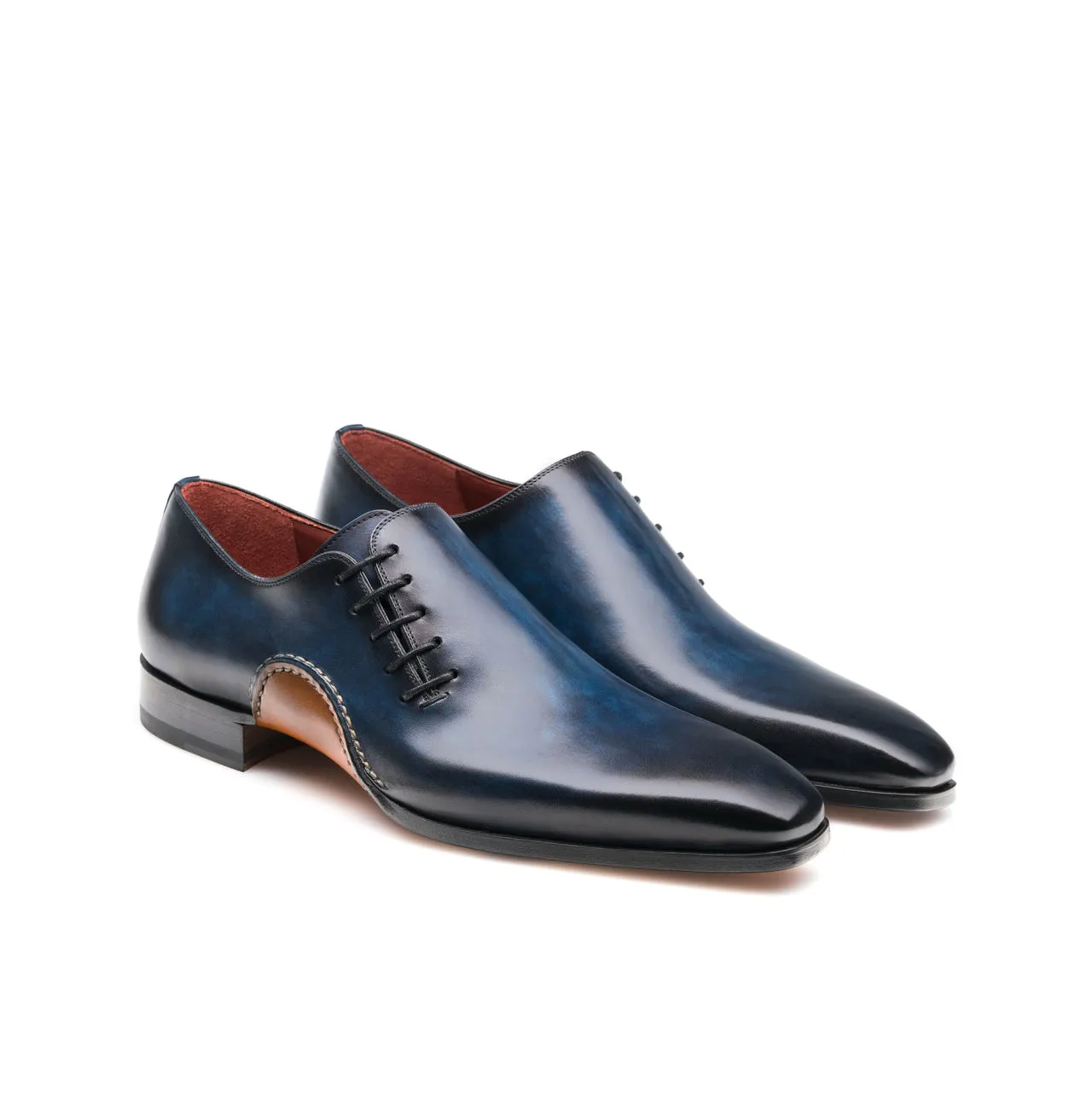Navy Blue Leather Cobar Oxfords Shoes sold by Costoso Italiano