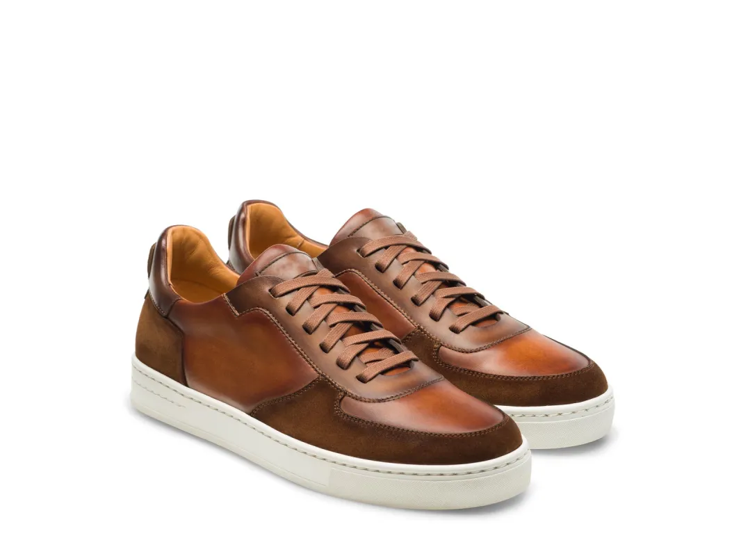 Tan Suede and Leather Nasinu Lace Up Sneakers sold by Costoso Italiano